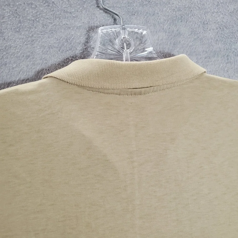 VINTAGE Chaps Ralph Lauren Men Polo Shirt Large Beige Single Stitch Logo READ